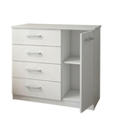 Ver imagem 2 de Cômoda 4 Gavetas com Porta para Quarto Multiuso Moderna - Branca