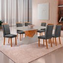 Ver imagem 7 de Mesa de Jantar Aster 180cm Tampo MDF Vidro Canto Copo com 6 Cadeiras Lorena
