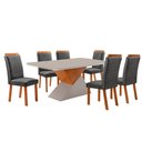 Ver imagem 1 de Mesa de Jantar Aster 180cm Tampo MDF Vidro Canto Copo com 6 Cadeiras Lorena