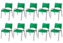 Ver imagem 2 de Cadeira Iso Base Cinza Escola, Escritório Verde Kit 10 Un