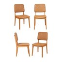 Ver imagem 2 de Kit 4 Cadeiras Estofadas Miriti CabeCasa MadeiraOriginals Marrom/Caramelo