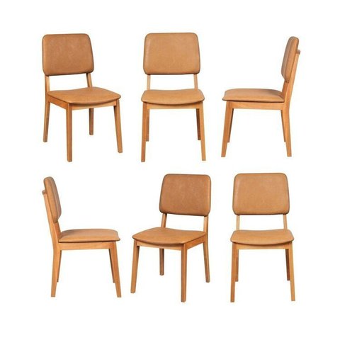 Kit 6 Cadeiras Estofadas Miriti CabeCasa MadeiraOriginals
