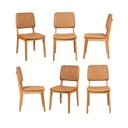 Ver imagem 1 de Kit 6 Cadeiras Estofadas Miriti CabeCasa MadeiraOriginals Marrom/Caramelo