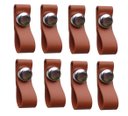 Ver imagem 1 de Kit 8 Puxadores Couro Caramelo