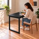 Ver imagem 6 de Mesa de Jantar Reforçada Industrial 90x60cm Tampo Preto Pés Preto