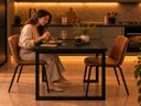 Ver imagem 4 de Mesa de Jantar Reforçada Industrial 90x60cm Tampo Preto Pés Preto