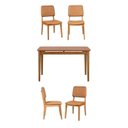 Ver imagem 2 de Conjunto Sala de Jantar 1 Mesa 130cm 4 Cadeiras Miriti CabeCasa MadeiraOriginals Marrom/Caramelo