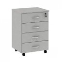 Ver imagem 1 de Gaveteiro Volante New City 4 Gavetas 46,5 cm Cinza Cristal Gebb Work
