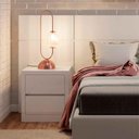 Ver imagem 6 de Mesa de Cabeceira c/02 Gavetas Dalla Costa 100% MDF Cor:Off White