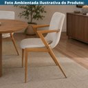 Ver imagem 4 de Cadeira Tai Or Design Revestimento em Linho Bege Estrutura Metálica Simulando Madeira