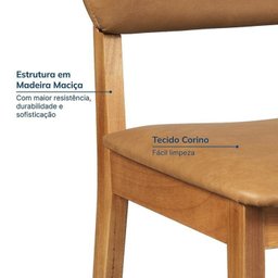 Conjunto Sala de Jantar 1 Mesa 210cm 8 Cadeiras Miriti Cabecasa madeiramadeira - 6