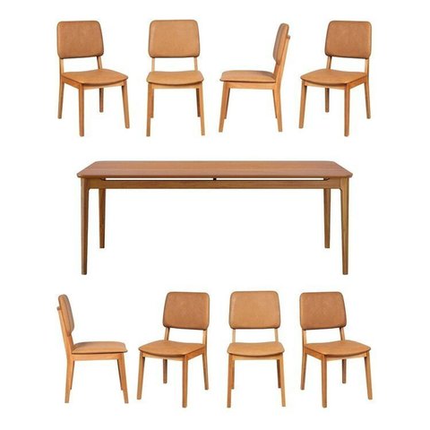 Conjunto Sala de Jantar 1 Mesa 210cm 8 Cadeiras Miriti CabeCasa MadeiraOriginals