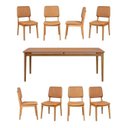 Ver imagem 2 de Conjunto Sala de Jantar 1 Mesa 210cm 8 Cadeiras Miriti CabeCasa MadeiraOriginals Marrom/Caramelo