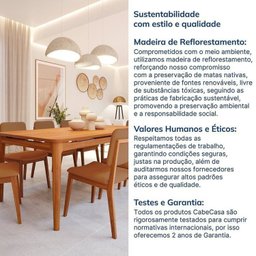 Conjunto Sala de Jantar 1 Mesa 210cm 8 Cadeiras Miriti Cabecasa madeiramadeira - 11
