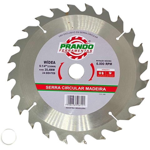 Disco Serra Vídea 230 Mm 9 Pol X 1/4 X 24 Dentes Prando