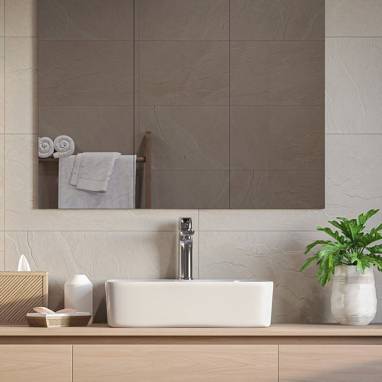 Cuba de Apoio para Banheiro/lavabo Cerâmica Quadrada 40 Cm Manplex - 7
