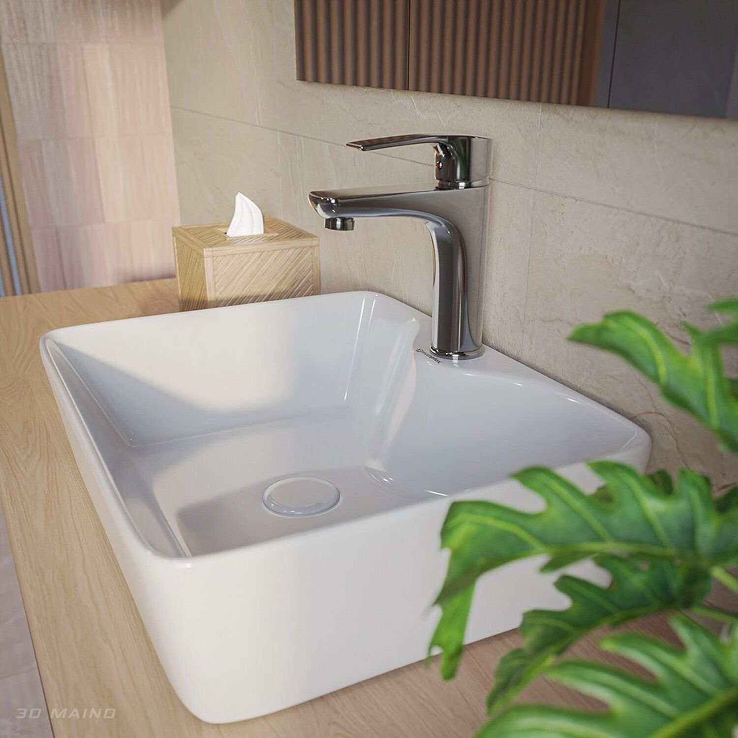 Cuba de Apoio para Banheiro/lavabo Cerâmica Quadrada 40 Cm Manplex - 6
