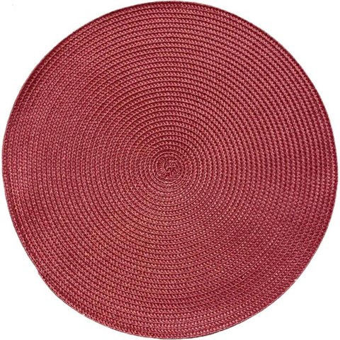 Kit 10 Americano Requinte Liso para Mesa Redondo 38cm Bordô