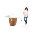 Ver imagem 3 de Mesa Vértice para 6 Lugares Tampo de 140cm Redonda com Vidro Marrom/Nature/Off White
