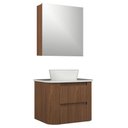Ver imagem 1 de Conjunto Gabinete Suspenso Estela 2 Gavetas MDF 60cm Amadeirado Venturi