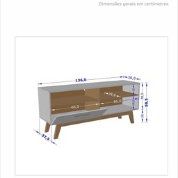 Rack para TV até 55 Polegadas Pés em Madeira Maciça Retrô Paládio - 4
