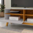 Ver imagem 6 de Rack para TV até 55 Polegadas Pés em Madeira Maciça Retrô Paládio