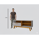 Ver imagem 5 de Rack para TV até 55 Polegadas Pés em Madeira Maciça Retrô Paládio