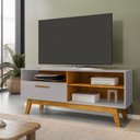 Ver imagem 2 de Rack para TV até 55 Polegadas Pés em Madeira Maciça Retrô Paládio