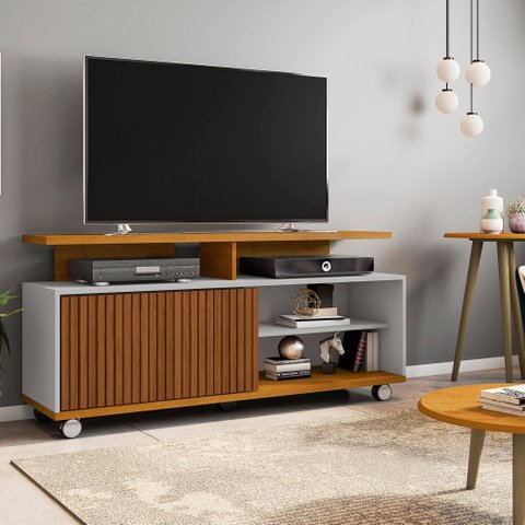 Rack para TV até 52 Polegadas 136cm 5 Rodízios Topázio Marrom