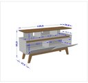Ver imagem 3 de Rack para TV até 50 Polegadas MDF 120cm Pés em Madeira Maciça 2 Portas 2 Prateleiras Rubi Bege