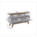 Ver imagem 3 de Rack para TV até 50 Polegadas MDF 120cm Pés em Madeira Maciça 2 Portas 2 Prateleiras Rubi Bege