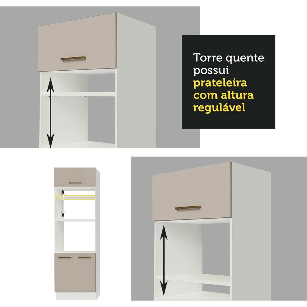 Armário de Cozinha Completa de Canto 459cm Branco/crema Agata Madesa 01 - 9