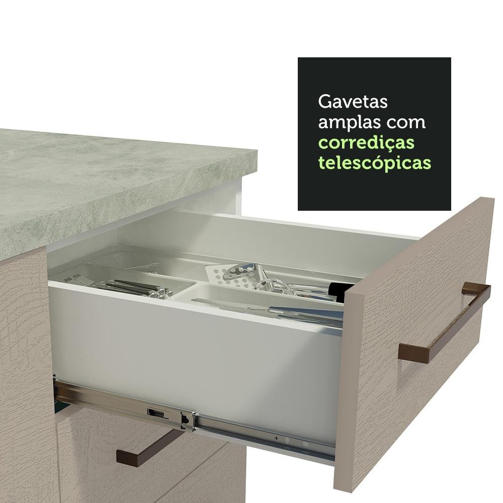 Armário de Cozinha Completa de Canto 459cm Branco/crema Agata Madesa 01 - 7