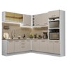 Armário de Cozinha Completa de Canto 459cm Branco/crema Agata Madesa 01 - 3
