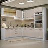 Armário de Cozinha Completa de Canto 459cm Branco/crema Agata Madesa 01 - 2