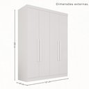 Ver imagem 5 de Guarda Roupa Casal Modulado de Canto 11 Portas de Bater 4 Gavetas MDP Branco Multimóveis 196cm