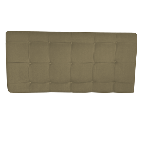 Painel Estofado Thaina 195 cm Para Cama Box Quarto King Size MV Estofados Suede Bege