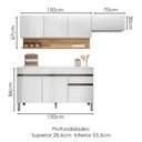 Ver imagem 3 de Cozinha Modulada 3 Pecas com Balcao Tampo Line Supremo Cp Freijo Ktp