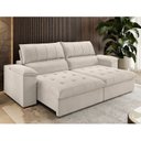 Ver imagem 4 de Sofa Retrátil e Reclinável Duplo Molejo 2,30m Tolledo Bege Marfim