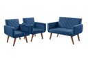 Ver imagem 1 de Conjunto Anabelle 2 Poltronas de 1 Lugar 1 Poltrona 2 Lugares Braço Unidecor Azul Bic