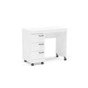 Ver imagem 1 de Mesa Escrivaninha Juvenil Osaka c/ 3 Gavetas e Rodízios Branco - Politorno