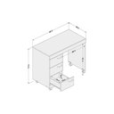 Ver imagem 2 de Mesa Escrivaninha Juvenil Osaka c/ 3 Gavetas e Rodízios Branco - Politorno