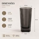 Ver imagem 6 de Kit 3 Copos de Vidro Texas 315ml Cinza Fumê Quadrado Bebidas