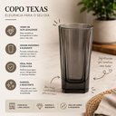 Ver imagem 5 de Kit 3 Copos de Vidro Texas 315ml Cinza Fumê Quadrado Bebidas