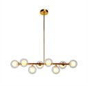 Ver imagem 5 de Lustre Pendente Jabuticaba 8 Globos Vidro Molecular Dourado G9 Bivolt