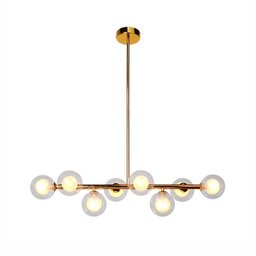 Lustre Pendente Jabuticaba 8 Globos Vidro Molecular Dourado G9 Bivolt - 5