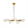 Lustre Pendente Jabuticaba 8 Globos Vidro Molecular Dourado G9 Bivolt - 5