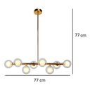 Ver imagem 6 de Lustre Pendente Jabuticaba 8 Globos Vidro Molecular Dourado G9 Bivolt