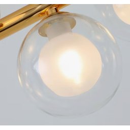 Lustre Pendente Jabuticaba 8 Globos Vidro Molecular Dourado G9 Bivolt - 4