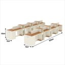 Ver imagem 7 de Estação de Trabalho 16 Lugares Office Smart 16 Mesas 12 Armários 2 Aparador - Off White e Cedro